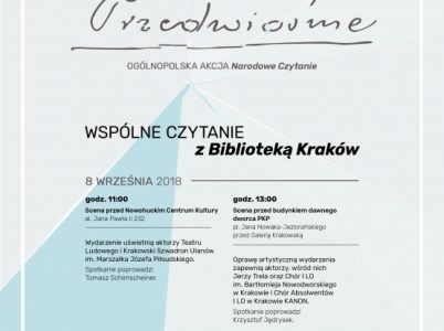 Wspólne czytanie z Biblioteką Kraków przed Galerią Krakowską